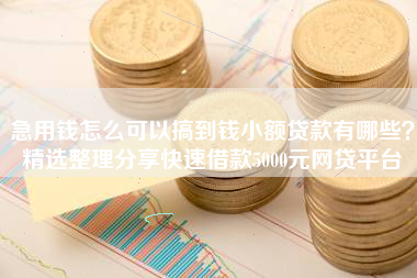 急用钱怎么可以搞到钱小额贷款有哪些？精选整理分享快速借款5000元网贷平台