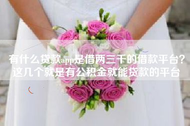 有什么贷款app是借两三千的借款平台？这几个就是有公积金就能贷款的平台