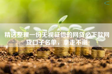 精选整理一份无视征信的网贷必下款网贷口子名单，拿走不谢