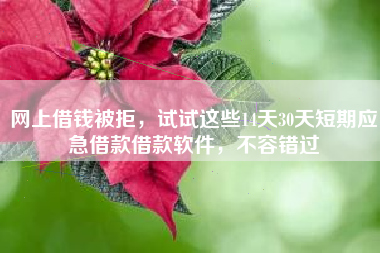 网上借钱被拒，试试这些14天30天短期应急借款借款软件，不容错过