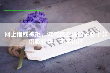 网上借钱被拒，试试这些黑口子必下款借款软件，不容错过