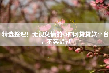 精选整理！无视负债的20种网贷贷款平台，不容错过