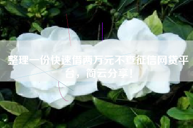 整理一份快速借两万元不查征信网贷平台，简云分享！