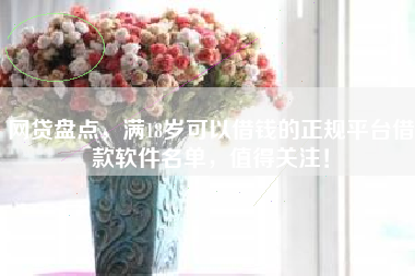 网贷盘点，满18岁可以借钱的正规平台借款软件名单，值得关注！