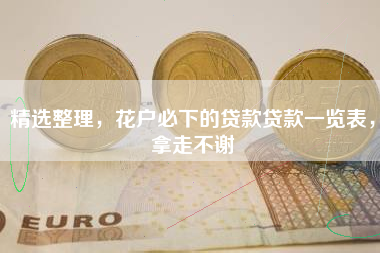 精选整理，花户必下的贷款贷款一览表，拿走不谢