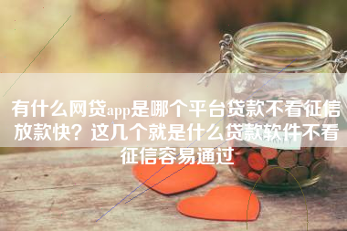 有什么网贷app是哪个平台贷款不看征信放款快？这几个就是什么贷款软件不看征信容易通过