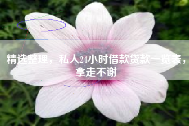 精选整理，私人24小时借款贷款一览表，拿走不谢