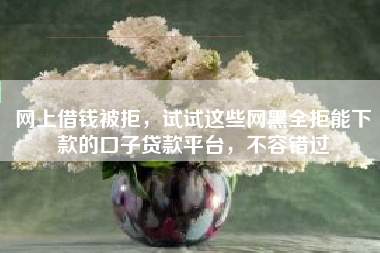 网上借钱被拒，试试这些网黑全拒能下款的口子贷款平台，不容错过