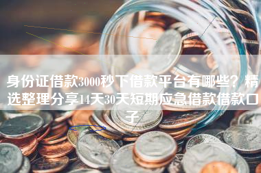 身份证借款3000秒下借款平台有哪些？精选整理分享14天30天短期应急借款借款口子