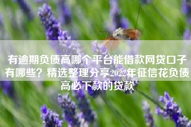 有逾期负债高哪个平台能借款网贷口子有哪些？精选整理分享2022年征信花负债高必下款的贷款