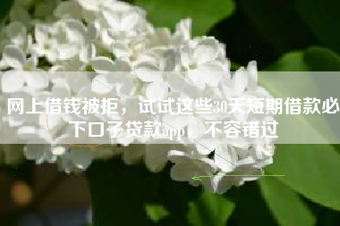 网上借钱被拒，试试这些30天短期借款必下口子贷款app，不容错过
