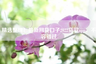 精选整理！最新网贷口子2022贷款app，不容错过