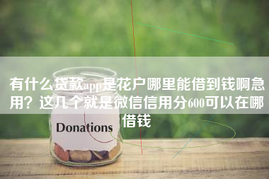 有什么贷款app是花户哪里能借到钱啊急用？这几个就是微信信用分600可以在哪借钱