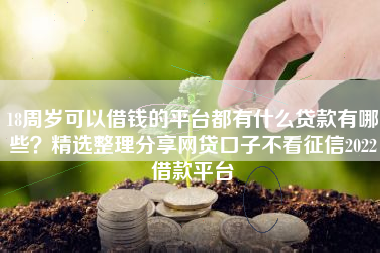18周岁可以借钱的平台都有什么贷款有哪些？精选整理分享网贷口子不看征信2022借款平台