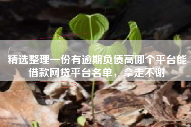 精选整理一份有逾期负债高哪个平台能借款网贷平台名单，拿走不谢