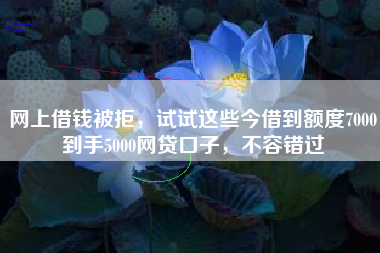 网上借钱被拒，试试这些今借到额度7000到手5000网贷口子，不容错过