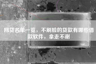 网贷名单一览，不刷脸的贷款有哪些借款软件，拿走不谢