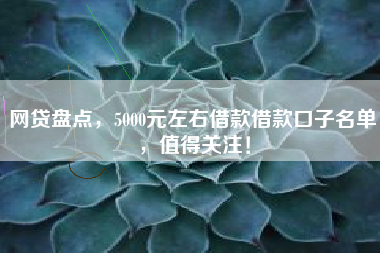 网贷盘点，5000元左右借款借款口子名单，值得关注！