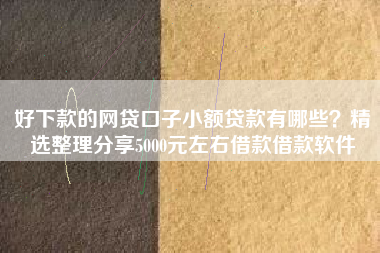 好下款的网贷口子小额贷款有哪些？精选整理分享5000元左右借款借款软件