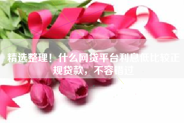 精选整理！什么网贷平台利息低比较正规贷款，不容错过