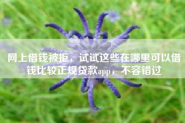 网上借钱被拒，试试这些在哪里可以借钱比较正规贷款app，不容错过