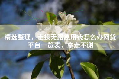 精选整理，走投无路急用钱怎么办网贷平台一览表，拿走不谢