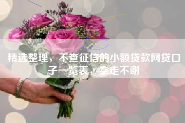 精选整理，不查征信的小额贷款网贷口子一览表，拿走不谢