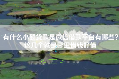 有什么小额贷款是微信借款平台有哪些？这几个就是哪里借钱好借
