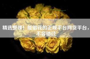 精选整理！能借钱的正规平台网贷平台，不容错过