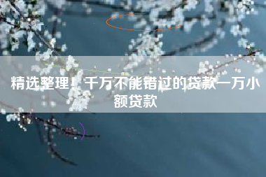 精选整理！千万不能错过的贷款一万小额贷款