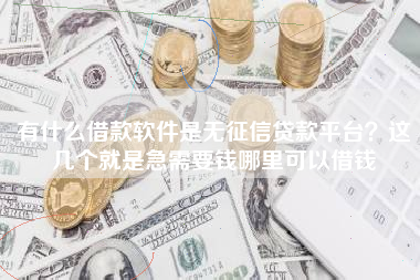 有什么借款软件是无征信贷款平台？这几个就是急需要钱哪里可以借钱