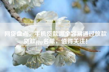 网贷盘点，手机贷款哪个容易通过放款贷款app名单，值得关注！