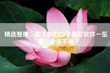 精选整理，能下款的口子借款软件一览表，拿走不谢