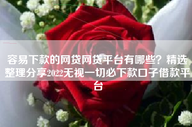 容易下款的网贷网贷平台有哪些？精选整理分享2022无视一切必下款口子借款平台