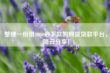 整理一份借1000必下款的网贷贷款平台，简云分享！