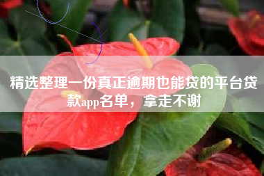 精选整理一份真正逾期也能贷的平台贷款app名单，拿走不谢
