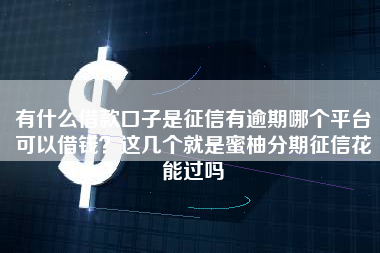 有什么借款口子是征信有逾期哪个平台可以借钱？这几个就是蜜柚分期征信花能过吗