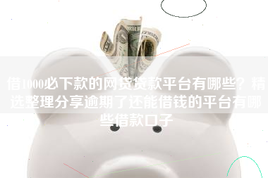 借1000必下款的网贷贷款平台有哪些？精选整理分享逾期了还能借钱的平台有哪些借款口子