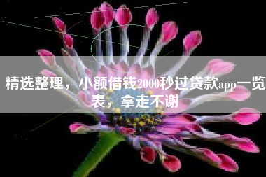 精选整理，小额借钱2000秒过贷款app一览表，拿走不谢