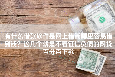 有什么借款软件是网上借钱哪里容易借到钱？这几个就是不看征信负债的网贷百分百下款