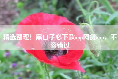精选整理！黑口子必下款app网贷app，不容错过