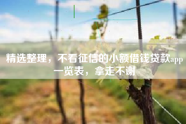 精选整理，不看征信的小额借钱贷款app一览表，拿走不谢