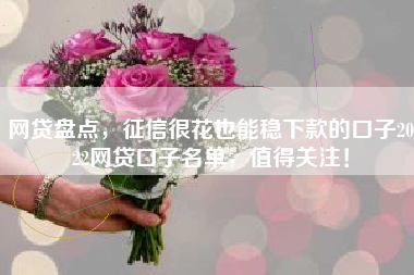 网贷盘点，征信很花也能稳下款的口子2022网贷口子名单，值得关注！