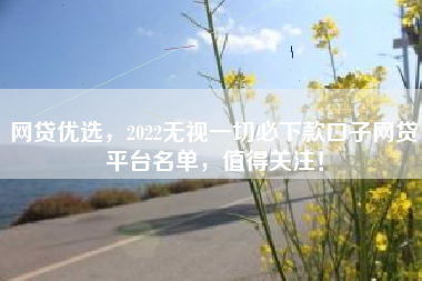 网贷优选，2022无视一切必下款口子网贷平台名单，值得关注！