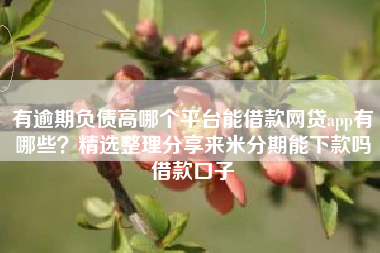 有逾期负债高哪个平台能借款网贷app有哪些？精选整理分享来米分期能下款吗借款口子