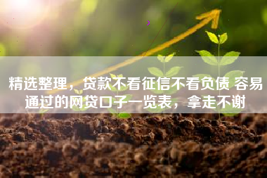 精选整理，贷款不看征信不看负债 容易通过的网贷口子一览表，拿走不谢