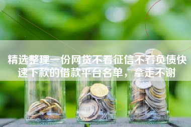 精选整理一份网贷不看征信不看负债快速下款的借款平台名单，拿走不谢