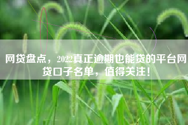 网贷盘点，2022真正逾期也能贷的平台网贷口子名单，值得关注！
