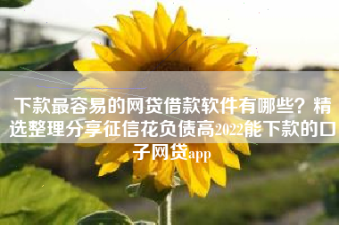 下款最容易的网贷借款软件有哪些？精选整理分享征信花负债高2022能下款的口子网贷app