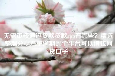 无需审核通过贷款贷款app有哪些？精选整理分享严重逾期哪个平台可以借钱网贷口子